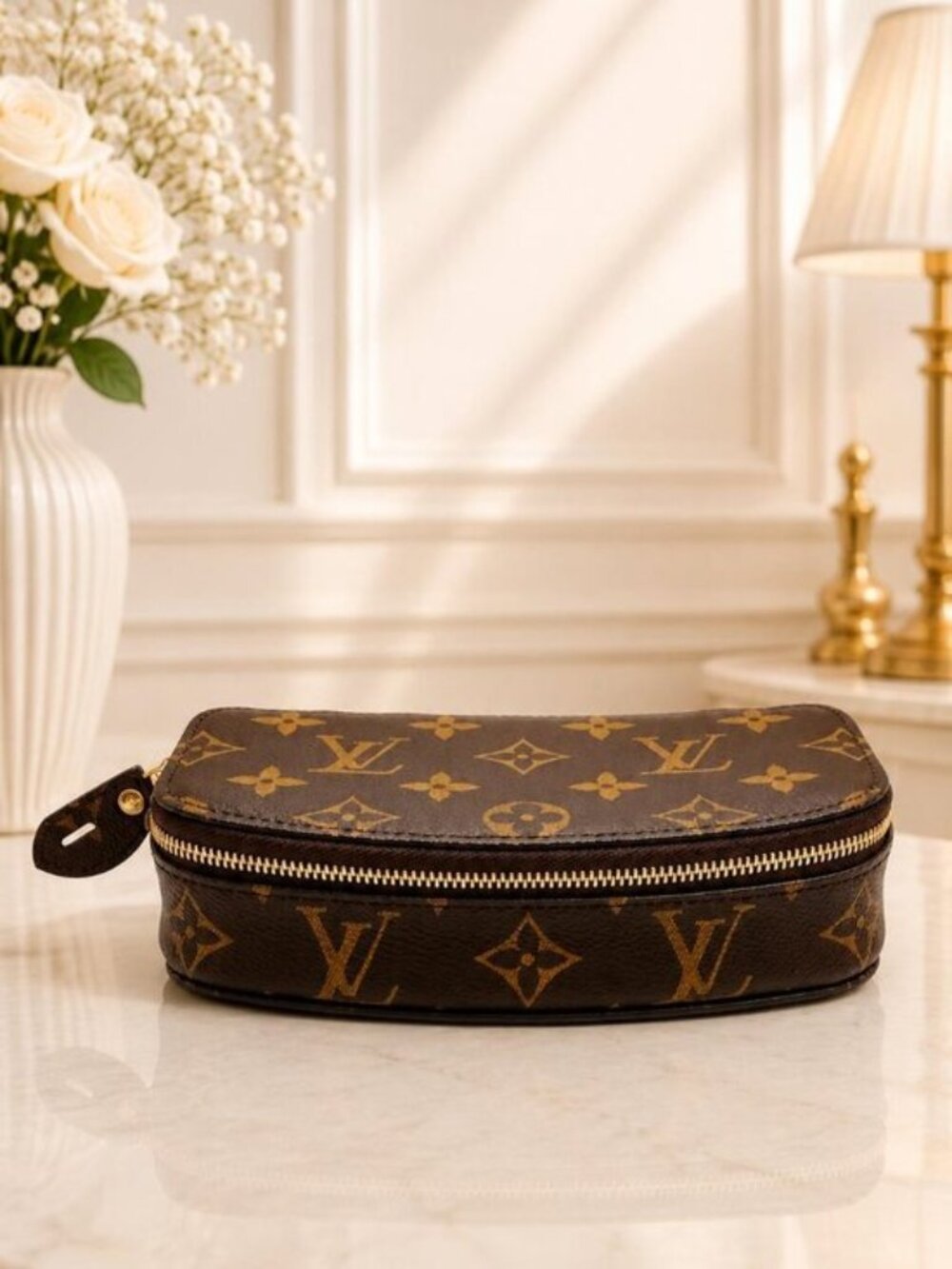 Authentic Louis Vuitton Monte Carlo Monogram Travel Jewelry Case Pouch